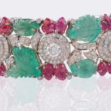 Tutti Frutti Smaragd Rubin Brillant Armband - Bild 3