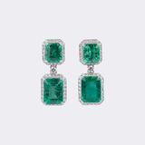 Pair of fine Emerald Diamond Earrings