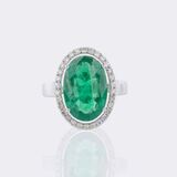 Emerald Ring with Diamonds - image 1
