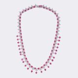 Ruby​​ Diamond Necklace 'Red Hearts' - image 1