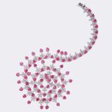 Ruby​​ Diamond Necklace 'Red Hearts' - image 3