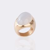 White Topaz Cabochon Ring - image 1