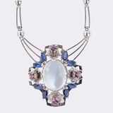 Moonstone Sapphire Pendant on Chain - image 3