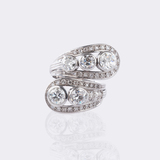 Großer Vintage Cross-Over Brillant Ring - Bild 1