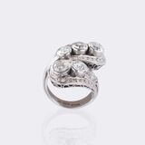 Großer Vintage Cross-Over Brillant Ring - Bild 3