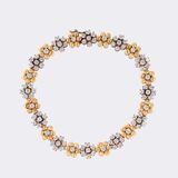 Apartes Bicolour Blütenarmband mit Brillant-Besatz - Bild 1