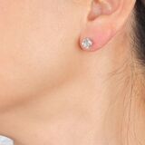 Paar weißer Diamant Solitär Ohrstecker - Bild 2