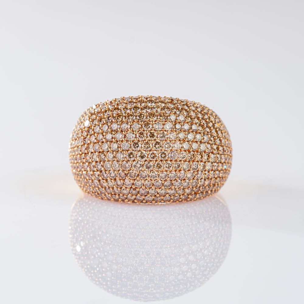 Fancy Diamonds 'Bague bombée' Ring
