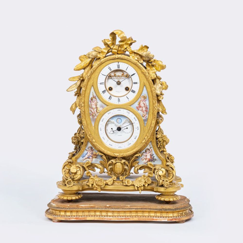 Rare Four Season Pendule 'Perpetual Calendar' with Moonphase and Brocot Escapement - image 2