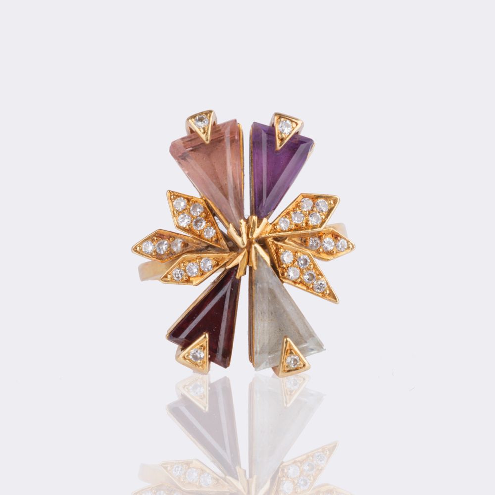 H. Stern - Multicolor Gemstone Ring with Diamonds