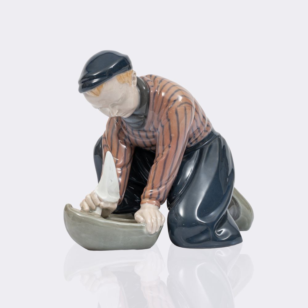 Philipp Lange - A Kneeling Dutch Boy with Ship