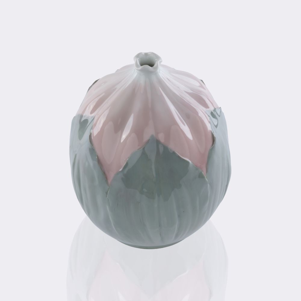 An Art Nouveau Vase with Leaf Relief - image 2
