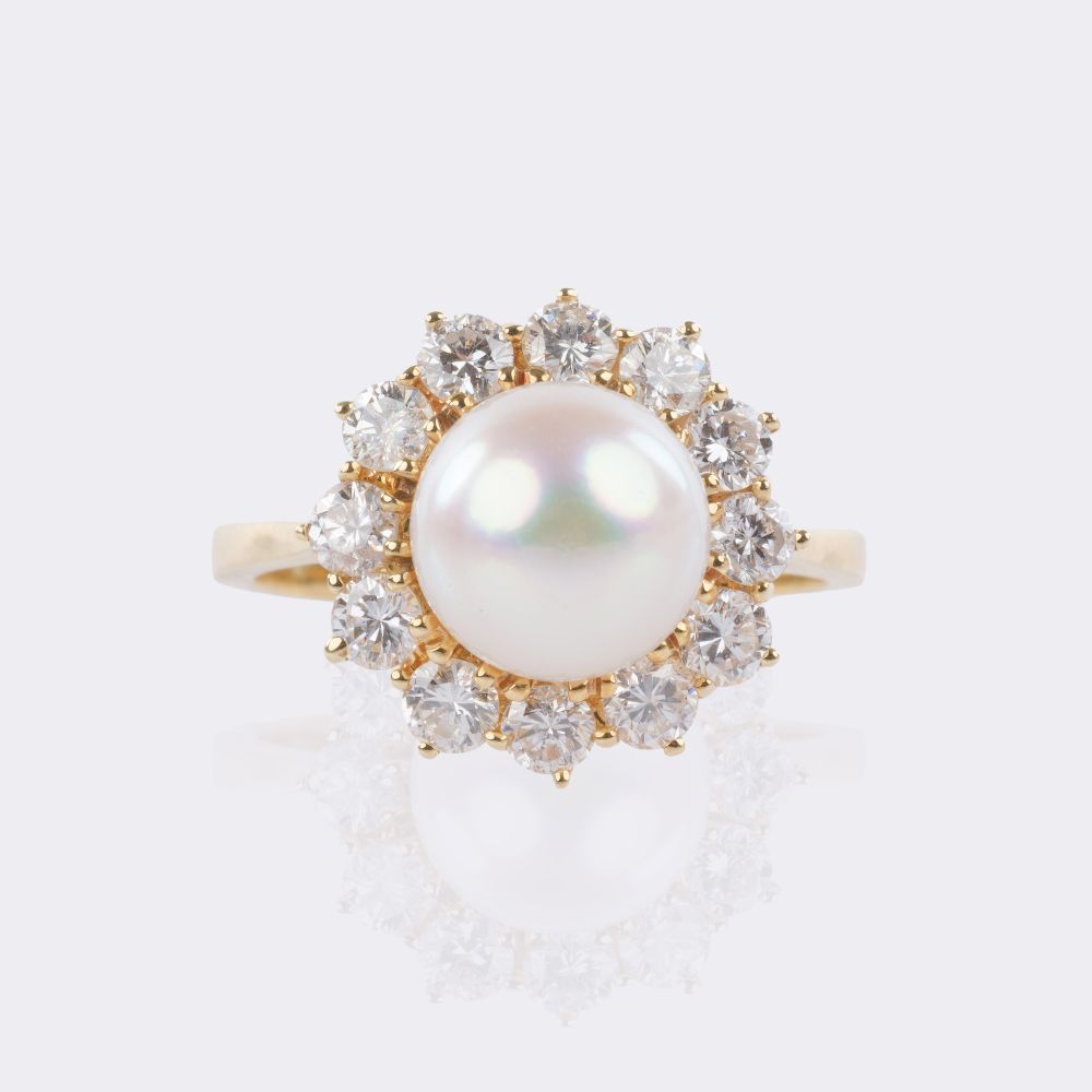 Pearl Diamond Ring