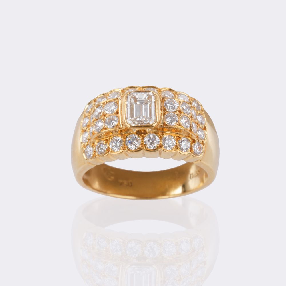 Brillant Ring mit Baguette Diamant - Bild 3