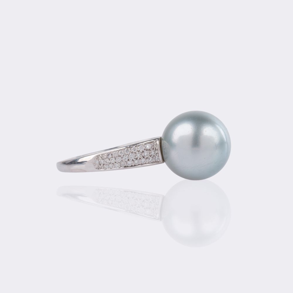 Tahiti Pearl Diamond Ring - image 2