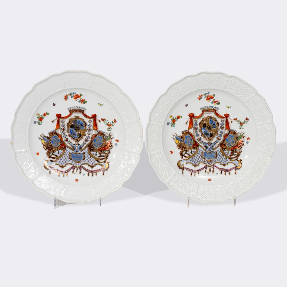 Pair of plates from the dinner service for Field Marshal Burchard Christoph von Münnich