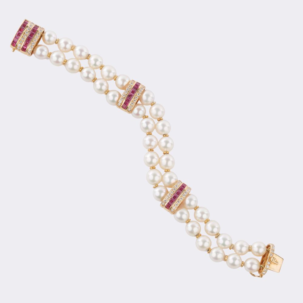Rubin Diamond Pearl Bracelet - image 2