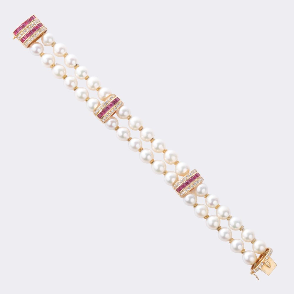 Rubin Diamond Pearl Bracelet - image 3