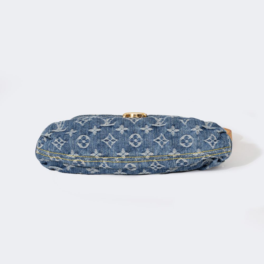 Mini Pleaty Bag 'Monogram Denim' With Matching Twilly - image 4
