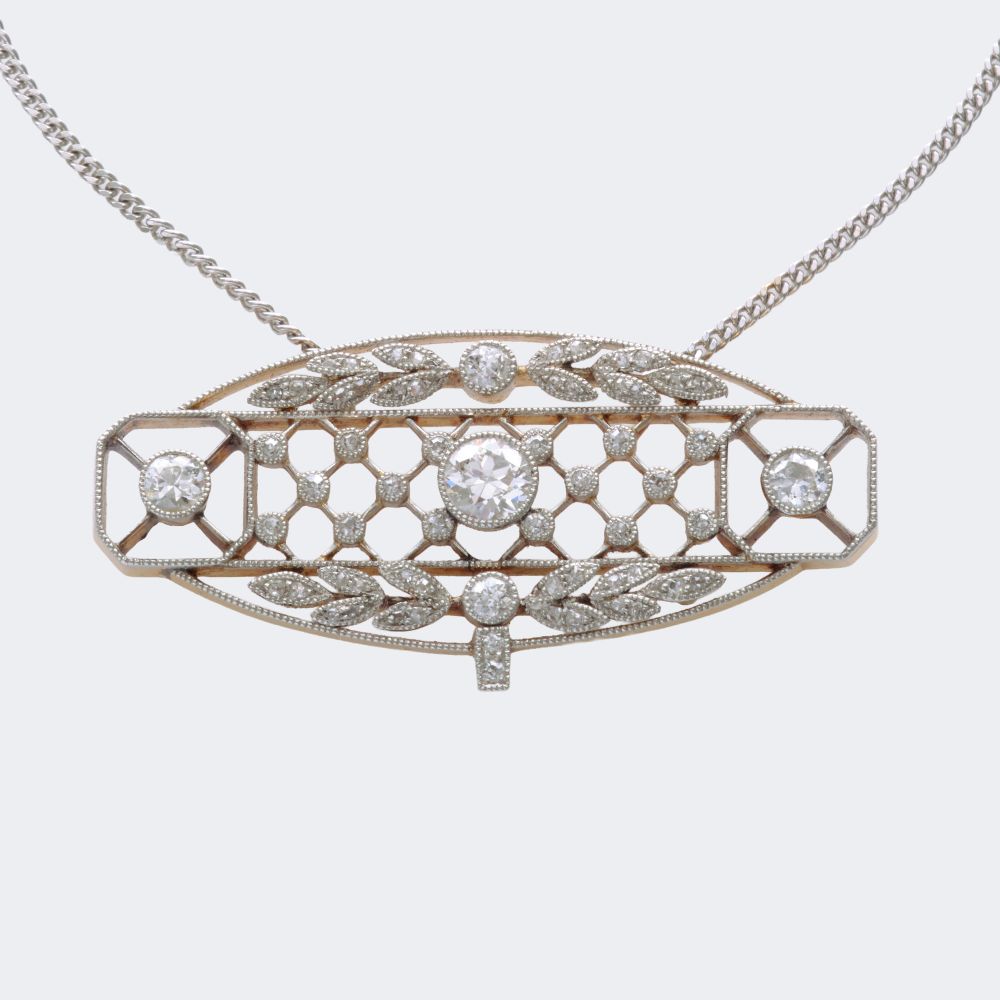 Art Nouveau Diamond Pendant