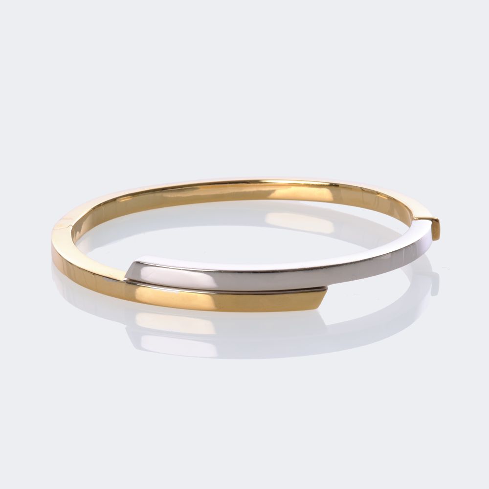 Bicolour gold bangle - image 2