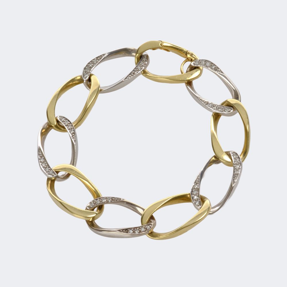 Bicolour Diamond Gold Bracelet