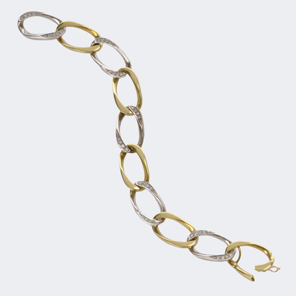 Bicolour Diamond Gold Bracelet - image 2