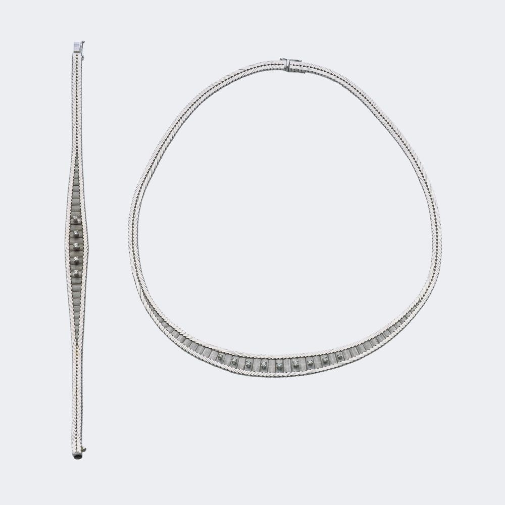 Diamond Jewellery Set: Necklace and Bracelet