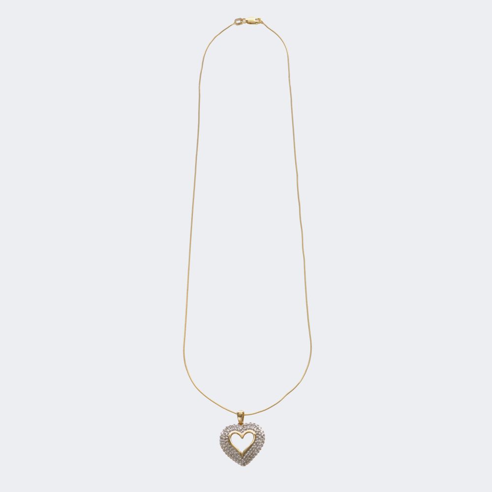 Heart brilliant pendant on chain - image 2