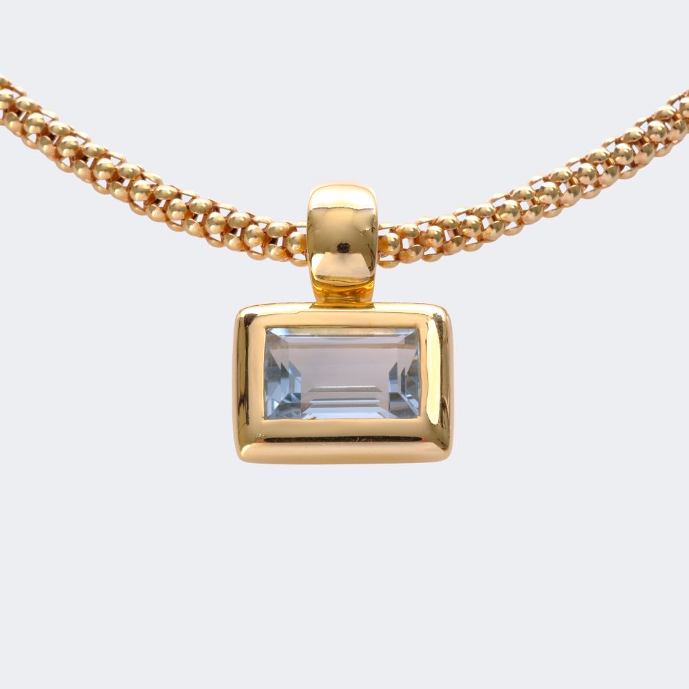 Topaz pendant on chain