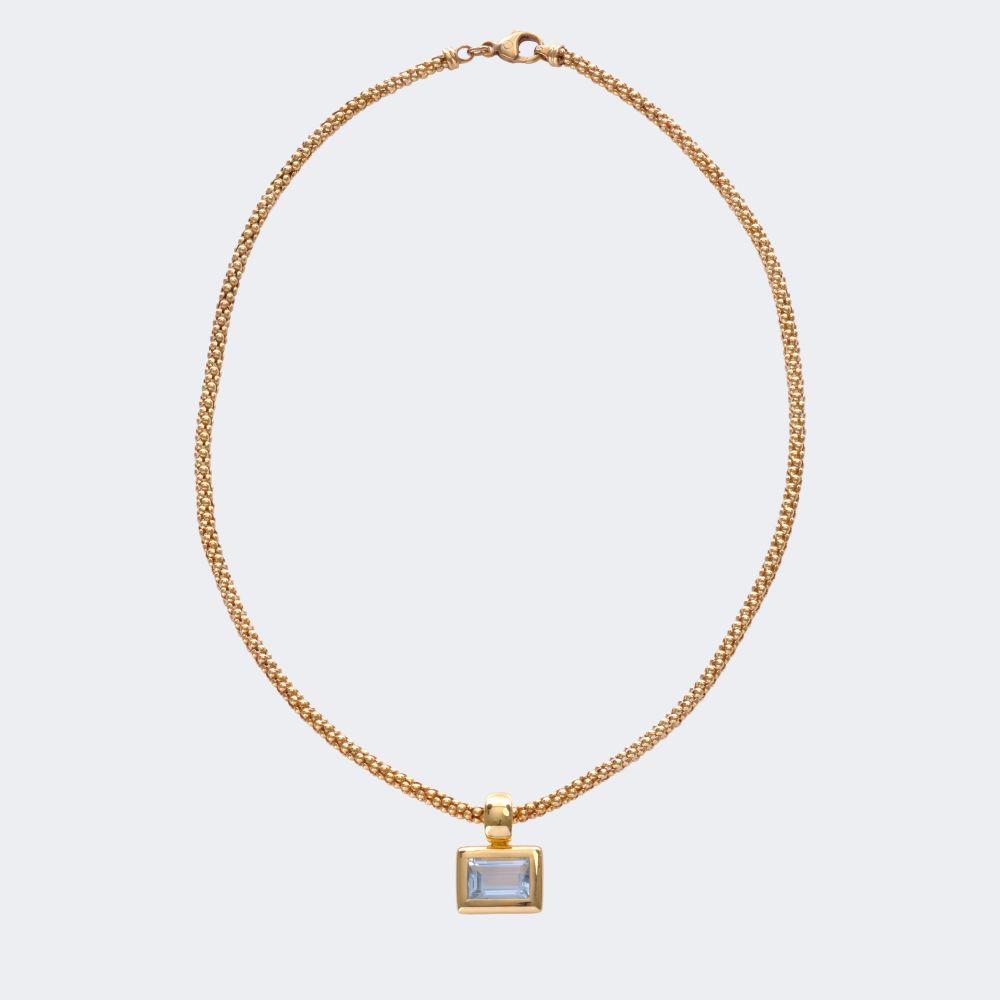 Topaz pendant on chain - image 2