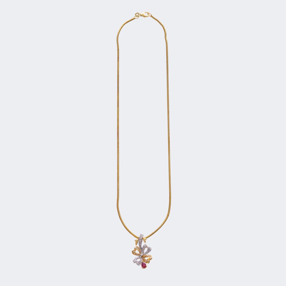 Ruby D​diamond Pendant on Chain - image 2