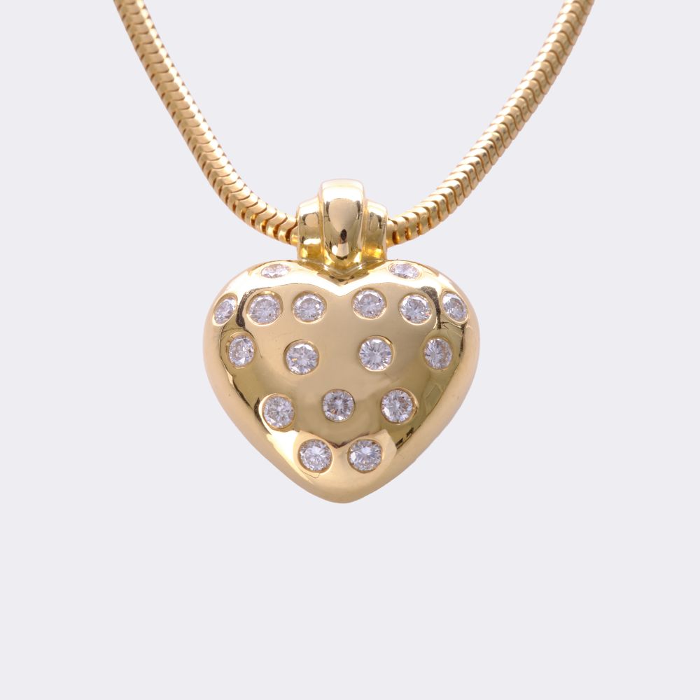 Brilliant heart  Pendant on Chain
