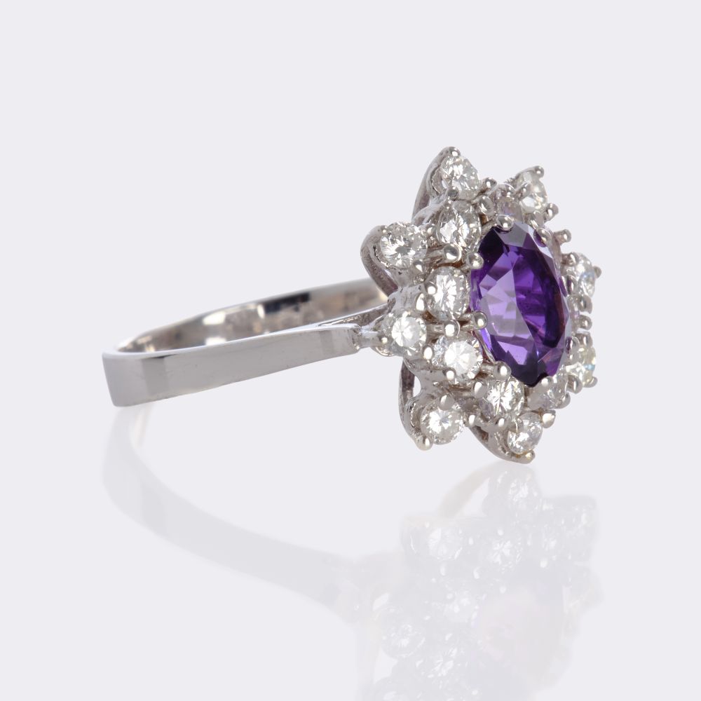 Amethyst Diamond Ring - image 2