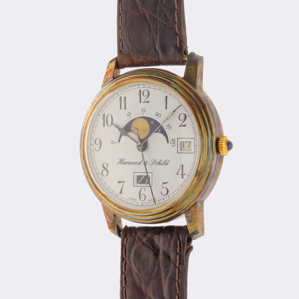 Men's Wristwatch with Moon Phase and Tilde - image 2