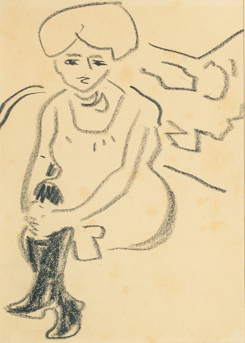 Ernst Ludwig Kirchner - Seated with black Stockings