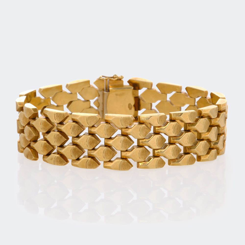 Wide Brick Gold Bracelet