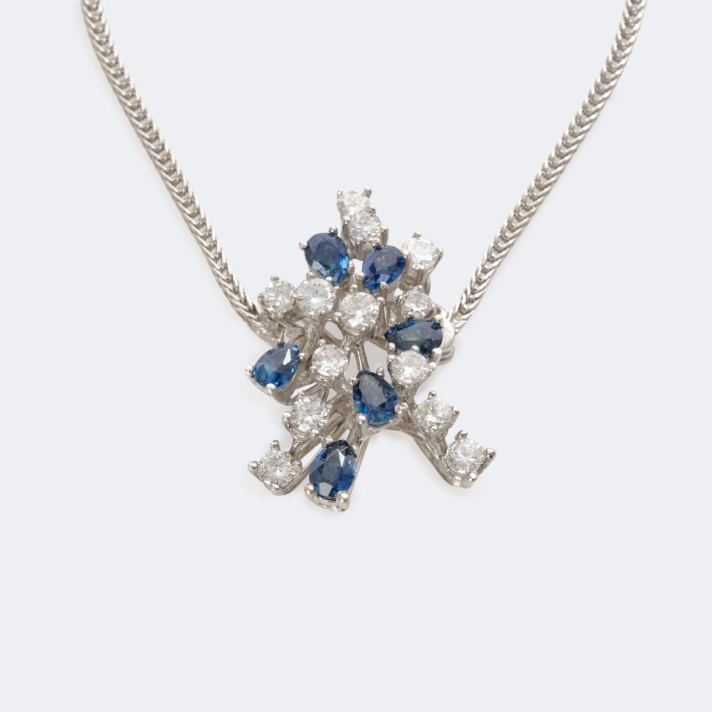 Sapphire Brilliant Pendant on Chain