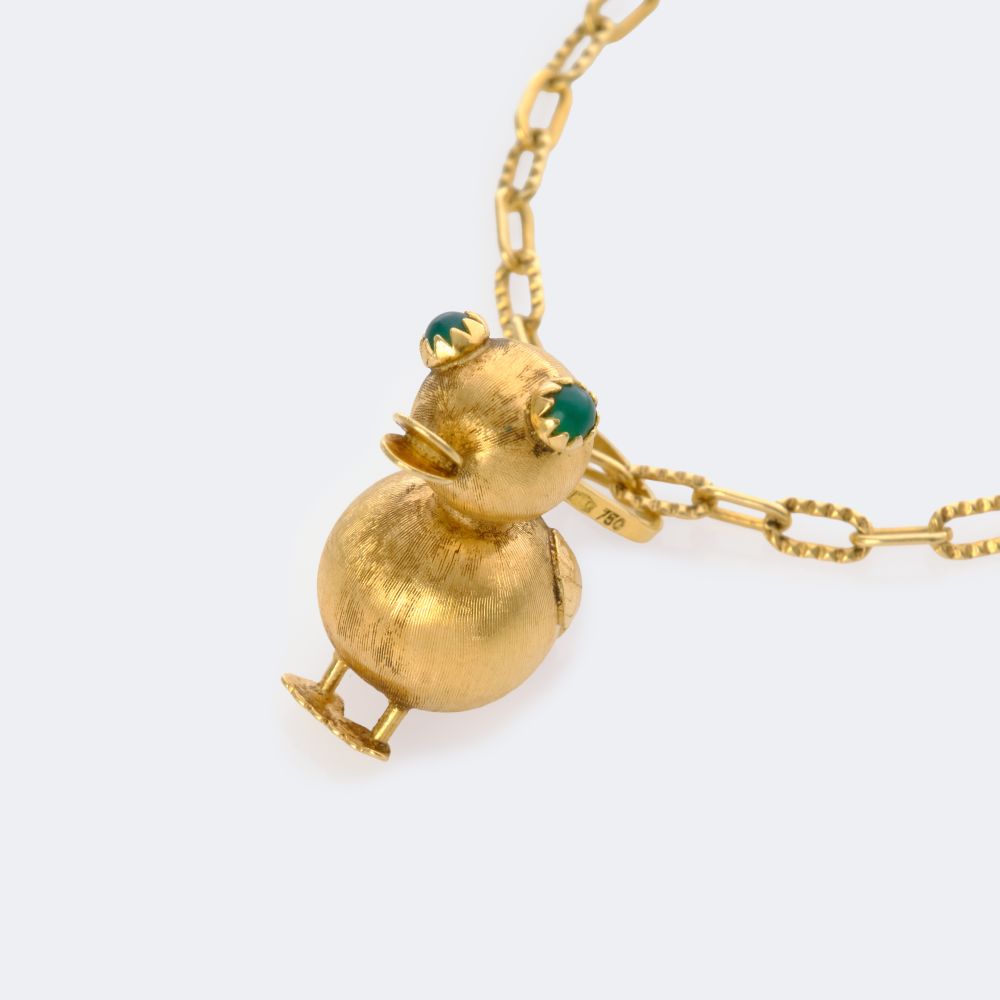 Gold Pendant 'Chick' on Necklace - image 2
