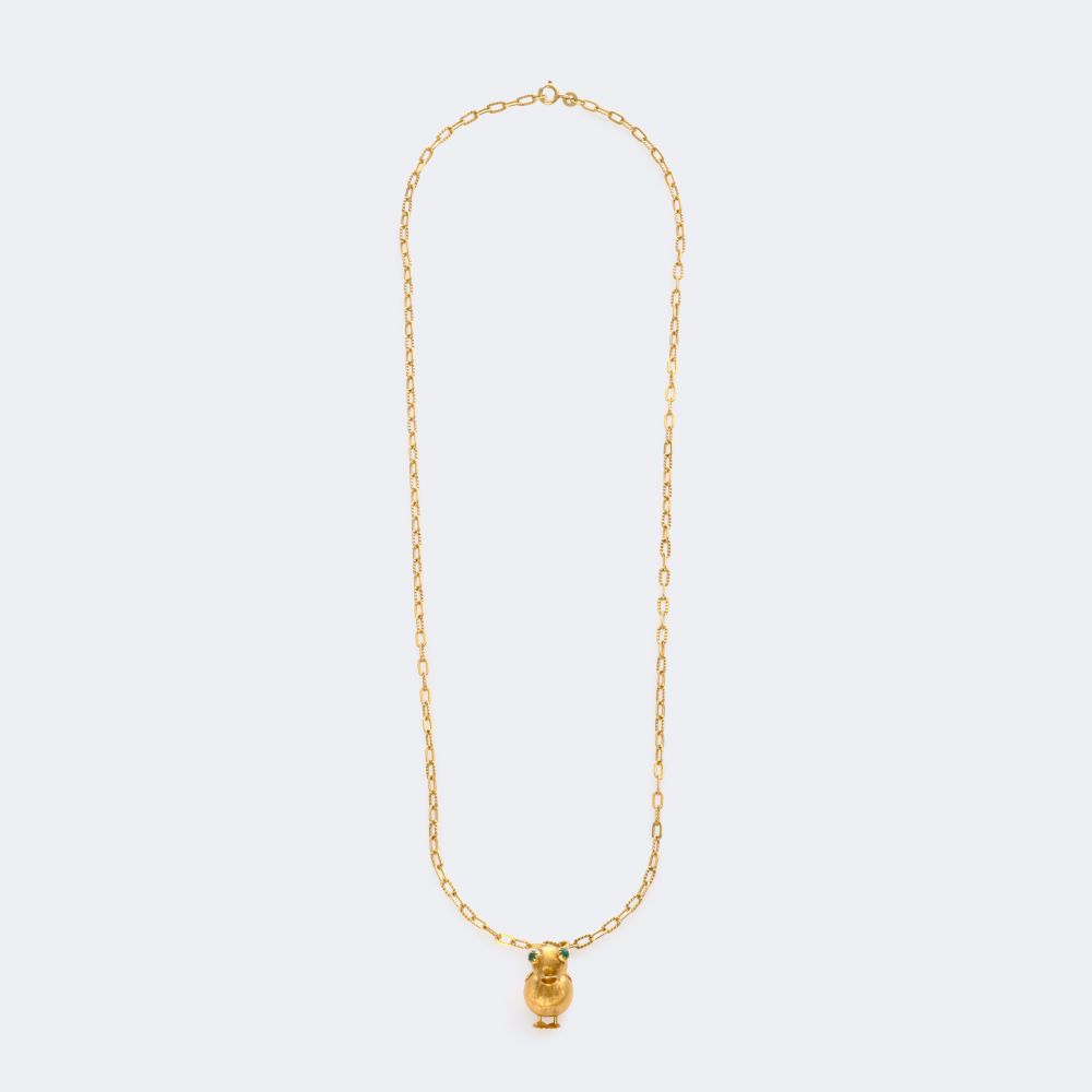 Gold Pendant 'Chick' on Necklace - image 3