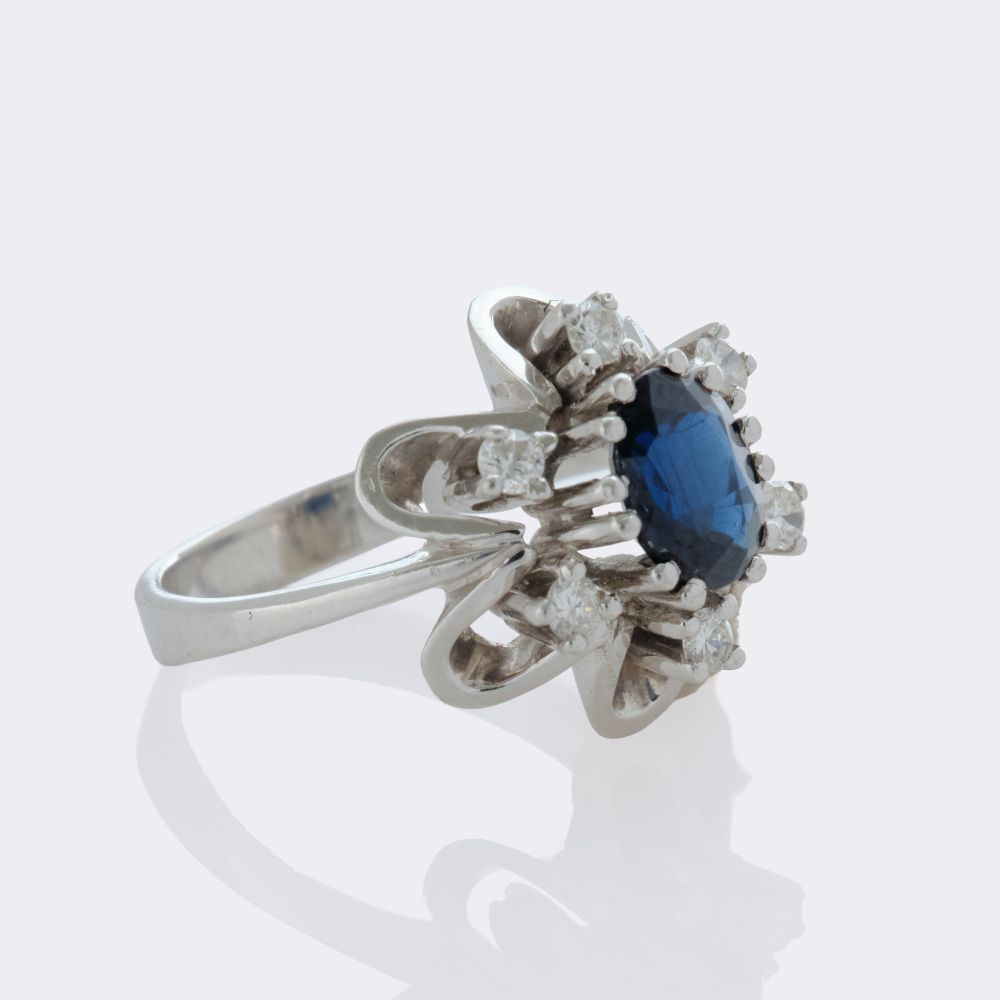 Sapphire Diamond Ring - image 2
