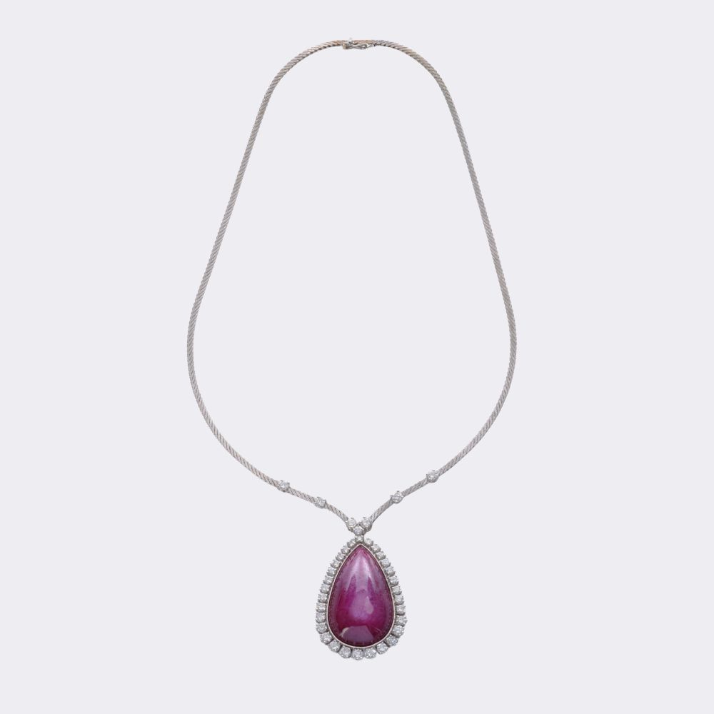 Ruby Diamond Necklace - image 2