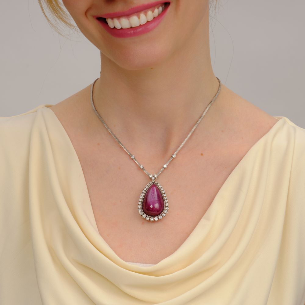 Ruby Diamond Necklace - image 3
