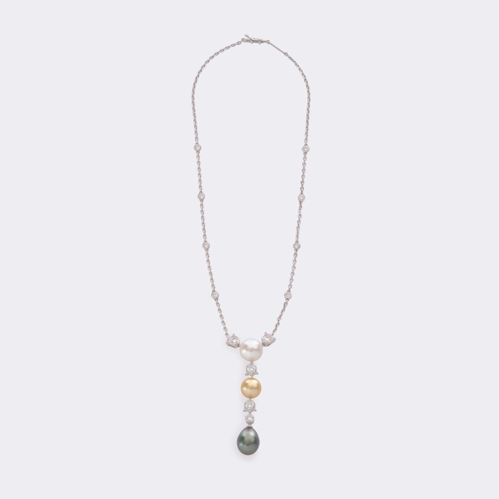 Diamond Pearl Necklace - image 2