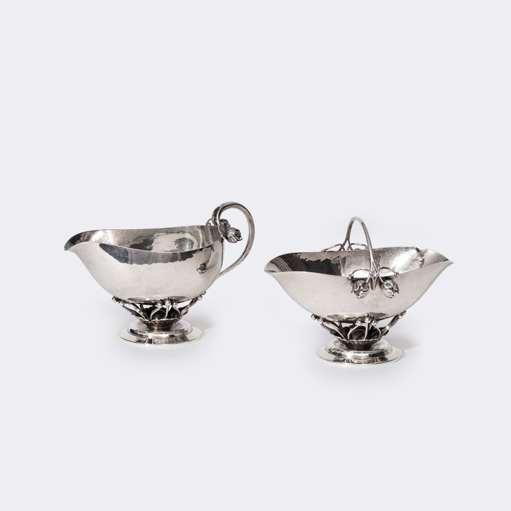 Georg Jensen - Sugar bowl and creamer No 235 B