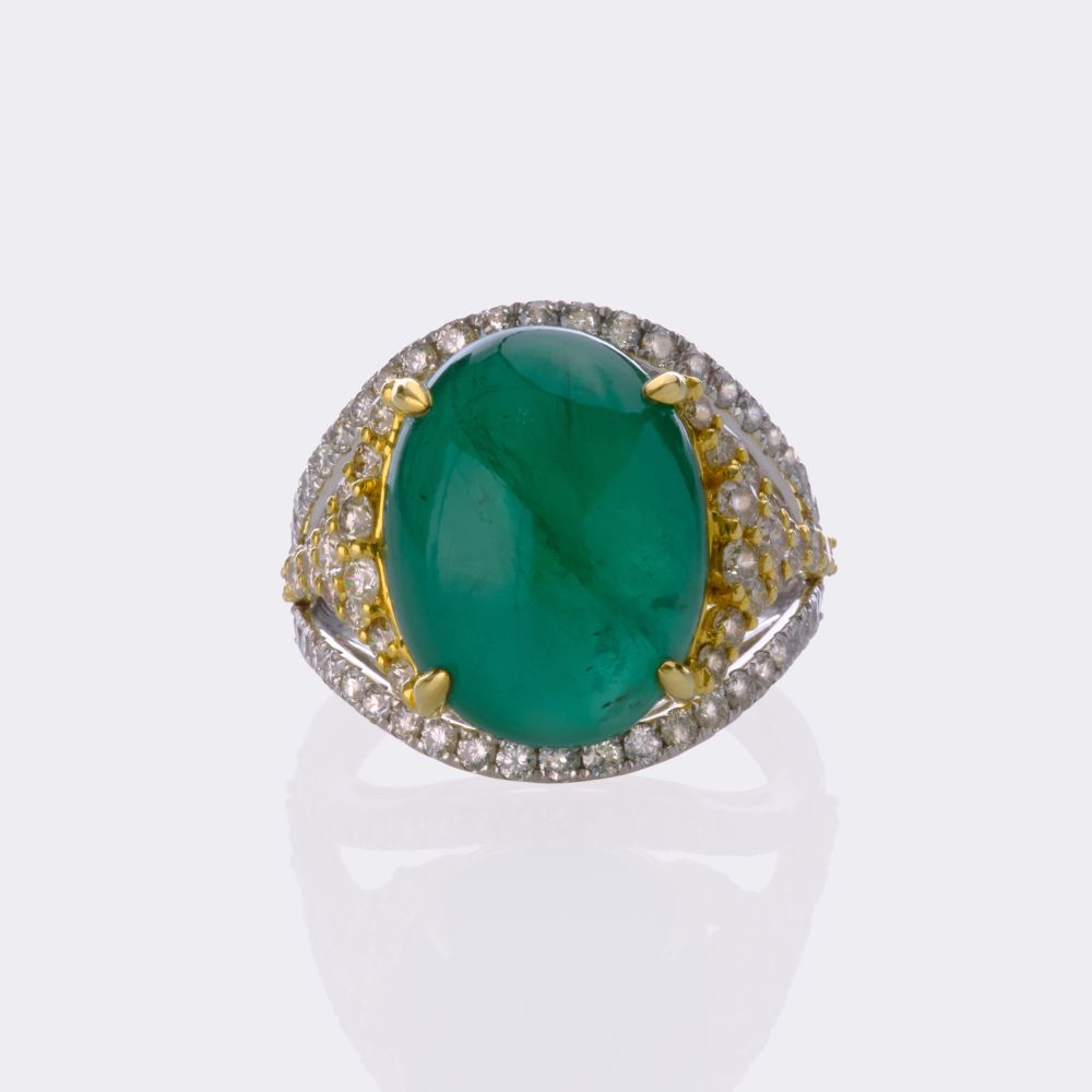 Emerald Diamond Cocktailring
