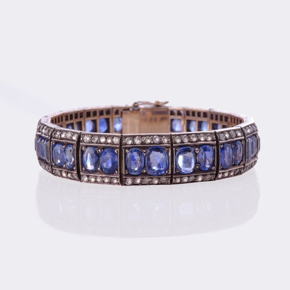 Natural Ceylon Sapphire Bracelet with Diamonds