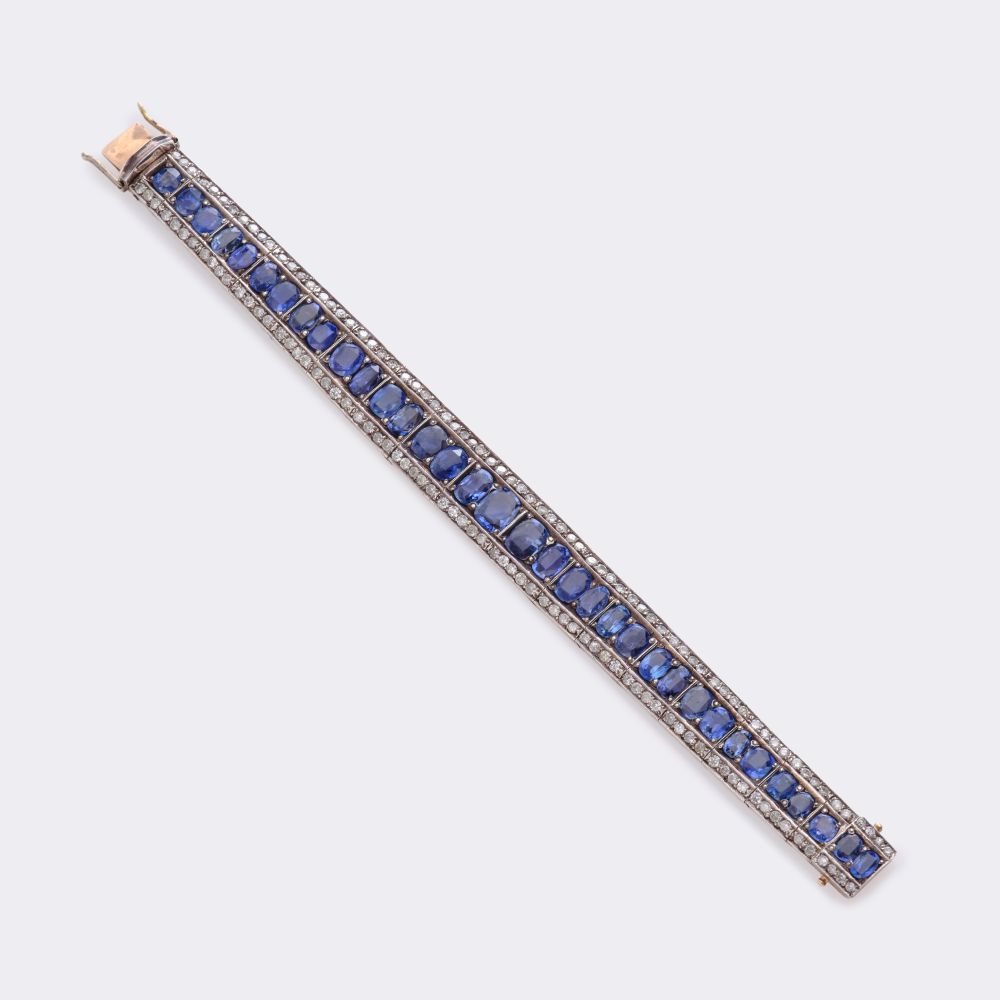 Natural Ceylon Sapphire Bracelet with Diamonds - image 2