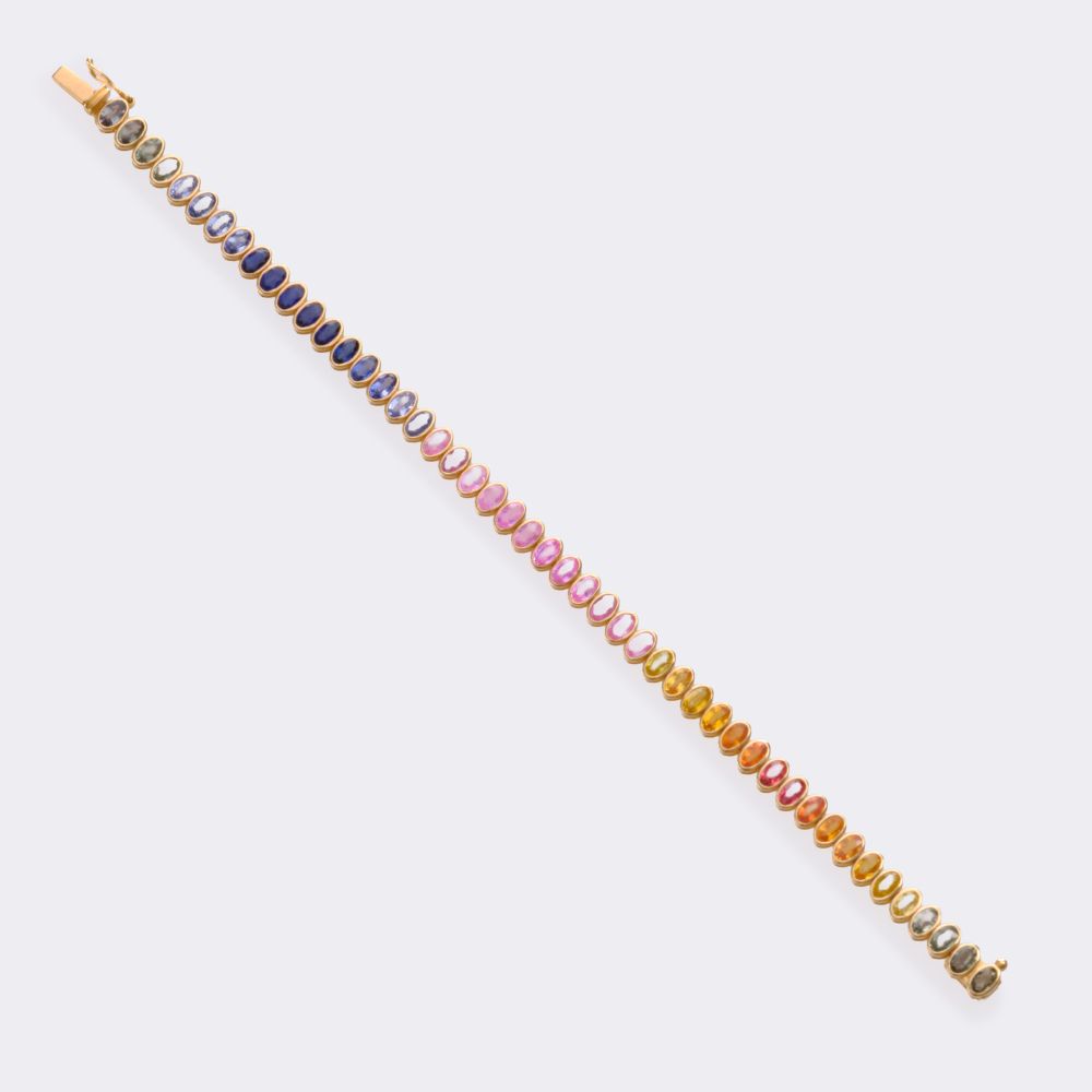 Multicoloured Rainbow Sapphire Bracelet - image 2