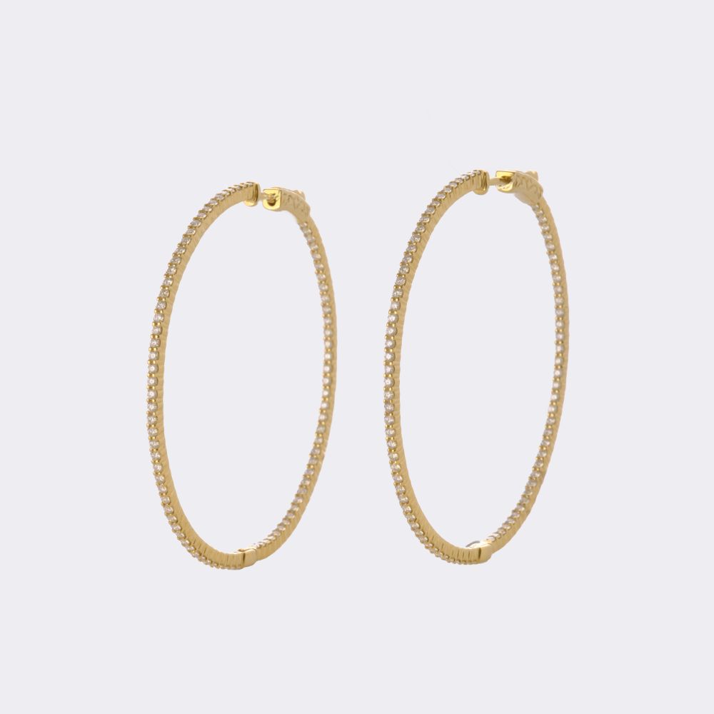 Pair of Hoop Diamond Earrings
